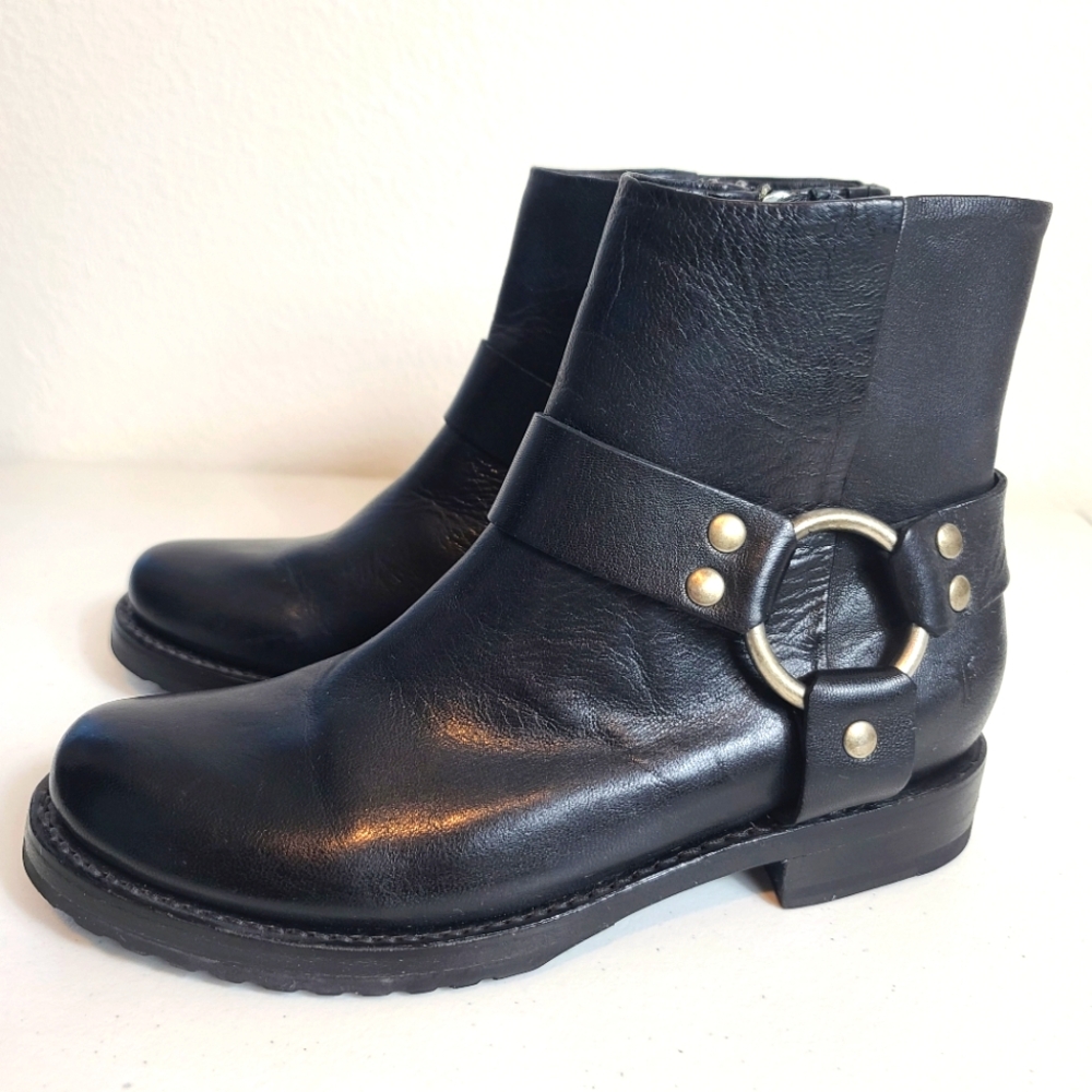 FRYE Veronica Short Harness Moto Western Boots in Black Size 7 - Picture 2 of 15